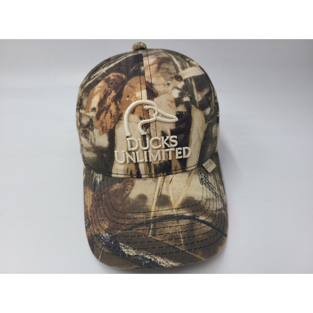 Ducks Unlimited Camo Strapback Adjustable Hat Cap Hunt Fish Dad Men Women Brown